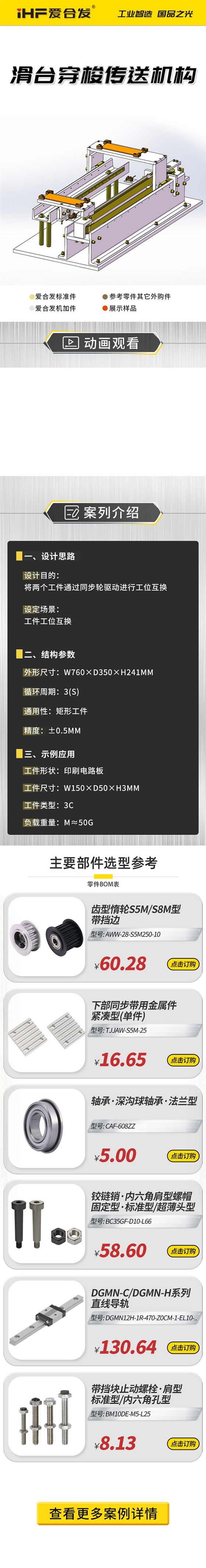愛合發(fā)：案例介紹，滑臺穿梭傳動機構(gòu) 