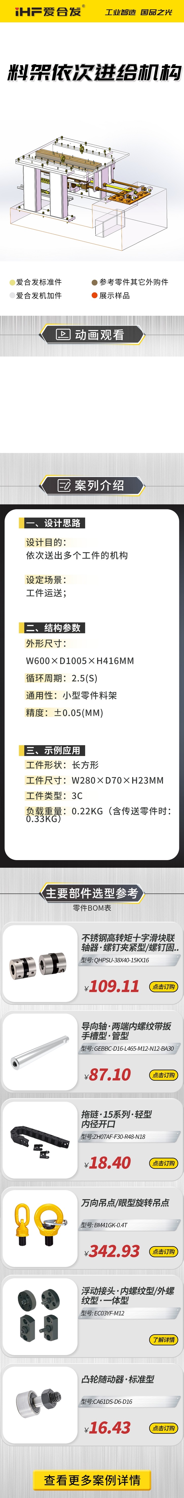 愛合發(fā)：案例介紹，料雜架依次進給機構！